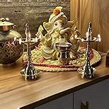 Buy Ekhasa 100% Pure Brass Kerala Vilakku Set | South Indian Diya for ...