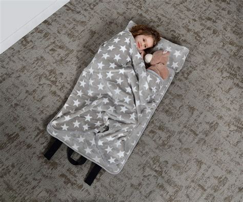 Milliard -Updated Fabric- Memory Foam- Nap Mat Roll Stars with Fuzzy ...