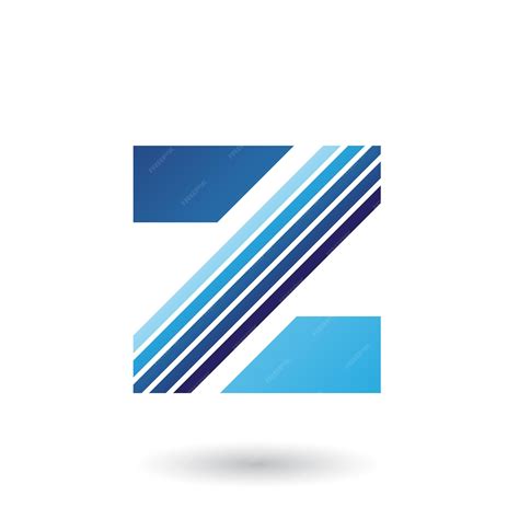 Premium Vector | Blue letter z with thick diagonal stripes vector illustration