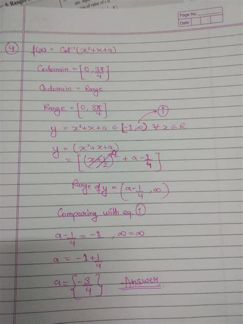 Let f:R →2 (0,3π\4) be defined by f(x) = cot^ 1(x²+x+a). If f(x) is ...