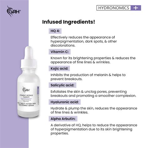 VRH HQ 4% 15ML | High-Potency HQ 4%, Vitamin C, Kojic Acid, Salicylic ...