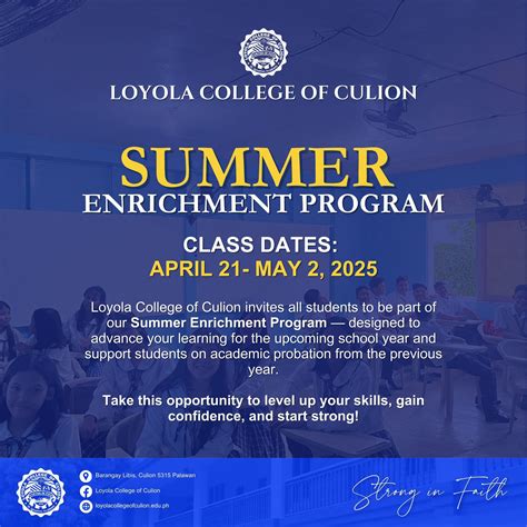 Loyola College of Culion - INVITATION | SUMMER ENRICHMENT PROGRAM 𝙂𝙪𝙨𝙩𝙤 ...