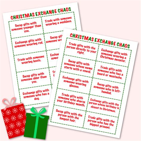Printable Christmas Gift Exchange Games | Plan Your Year Easily!