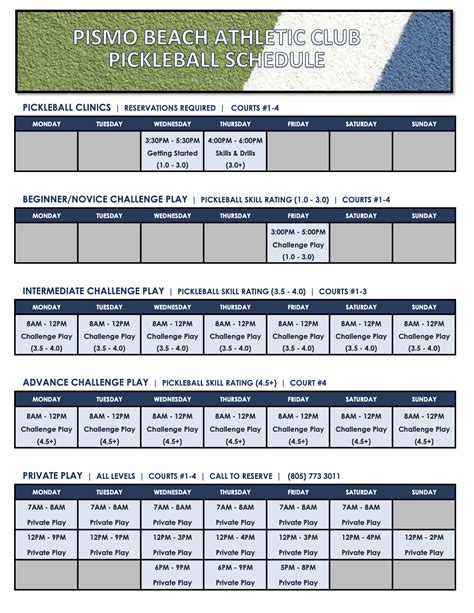 Pickleball - Pismo Beach Athletic Club