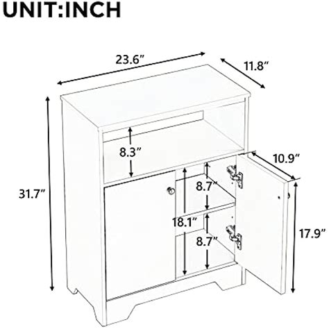 Bathroom Floor Cabinet with Double Doors, 4 Tier | Ubuy India