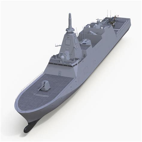 3D Japanese Mogami Class Frigate FFM-2 with Helicopter Rigged model ...
