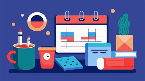 Creative workspace setup with calendar stationery and plants for ...