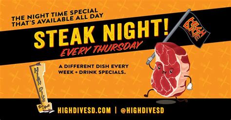 Steak Night at the High Dive , The High Dive, San Diego, 18 January ...