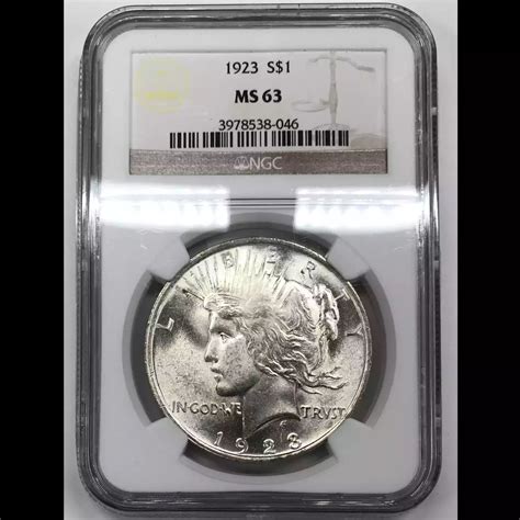 1923 Peace Silver Dollar NGC MS-63 - Old Pueblo Coin