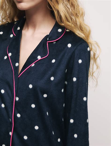 Buy Fleece Printed Revere Pyjama Set at Marks & Spencer