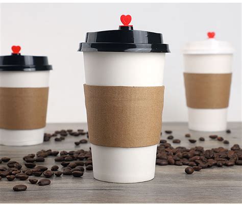 批发一次性咖啡纸杯外带奶茶纸杯套 隔热纸杯咖啡杯套-阿里巴巴