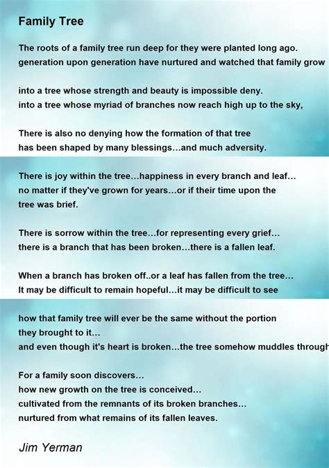 Family Tree Poems Anniversary Gift For Parents | Family Tree Poem