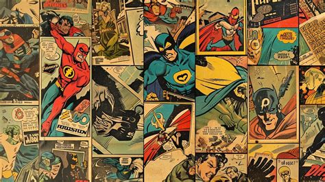 Download Vintage Comic Book Collage Wallpaper | Wallpapers.com
