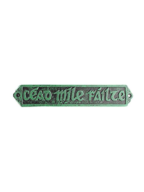 "CEAD MILE FAILTE" GREEN/BLACK PLAQUE - Irish Crossroads