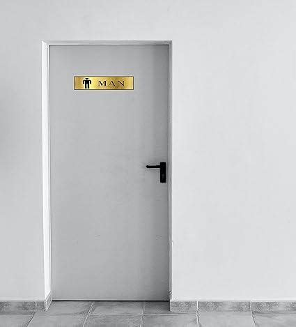 Customized Man With sign Board For Restroom Toilet Washroom With Gold ...
