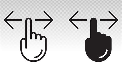 Hand finger swiping or swipe left and right gesture icons for apps and ...