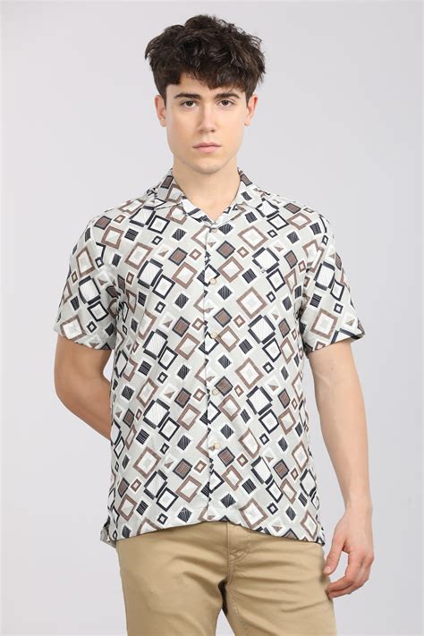 Slim Fit Printed Cuban Collar Shirt – Sting