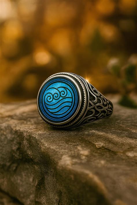 Avat*r Elements Ring • Fire Water Earth Air Symbol Band • Gothic Elemental Amulet Ring • Occult ...