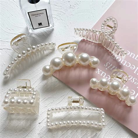 Pearl metal hair clip set – Artofit