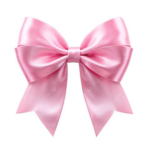 3d Pink Bows Ribbon Banner Isolated Clipart Icon On Transparent ...