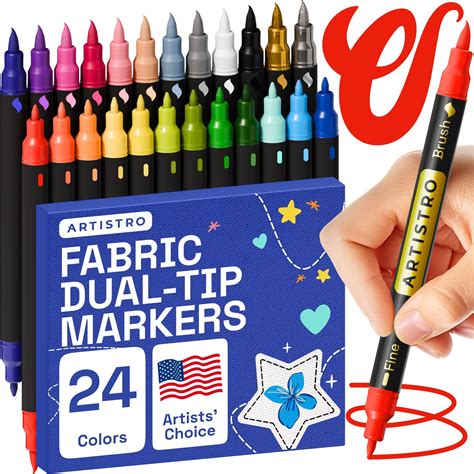 Amazon.com : ARTISTRO 24 Dual-Tip Fabric Markers - Fabric Decorating ...