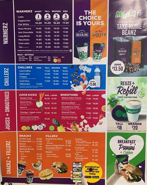 Muzz Buzz Kalgoorlie menu, prices and opening hours - Hungry in Kal