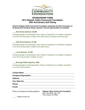 Fillable Online Download Sponsorship Registration bformb in pdf format ...