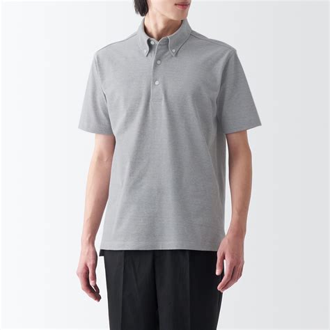 Cool touch pique button down polo shirt