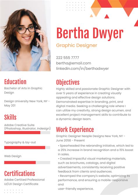 Free Graphic Designer CV Templates to Edit Online and Download