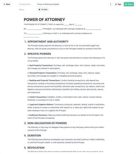 Power of attorney template - free to use