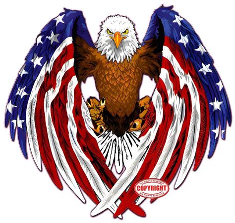 New 2025 Bald Eagle American Flag Eagle Wings Decal | High Quality ...