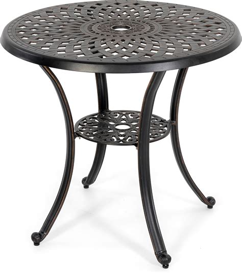 Amazon.com: Outvita Patio Side Table, 21.3in Outdoor Square Cast ...