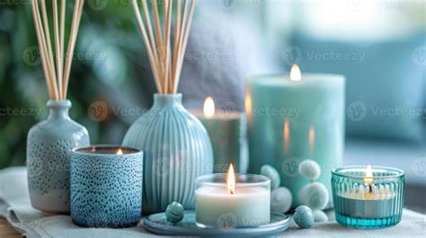 A collection of candles and diffusers fill the air with soothing scents ...