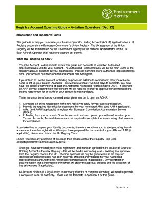 Fillable Online Registry Account Opening Guide - Universal Weather and ...