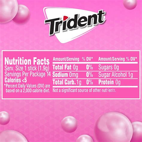 Trident Bubblegum Sugar Free Gum 12 Packs of 14 Pieces (168 Total ...