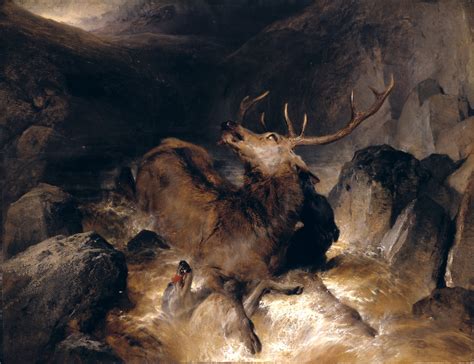 Edwin Henry Landseer's Deer and Deer Hounds in a Mountain Torrent ('The ...