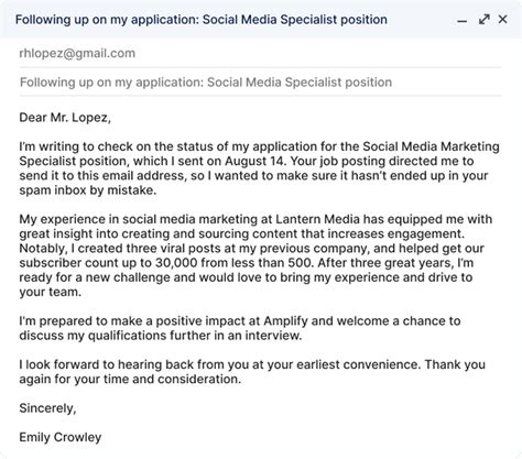 Image result for Job Application Email Examples