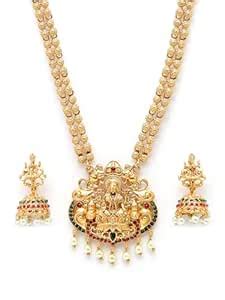 Karatcart Gold Plated Laxmi Mata Rani Haar Temple Jewellery Set for ...