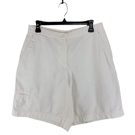LizGolf By Liz Claiborne Women's White Golf Shorts Zip Pocket Flat ...