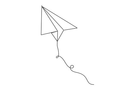 Paper plane single line art elegant outline of a paper airplane symbol ...