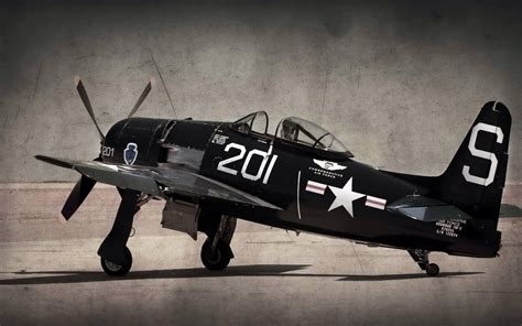HD Military Classic: Grumman F8F Bearcat Fighter Jet Wallpaper