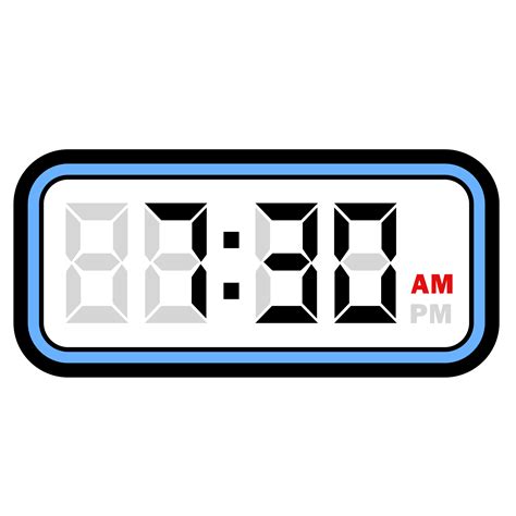 Digital Clock Time at 7.30 AM, Digital Clock 12 Hour Format 32048482 PNG