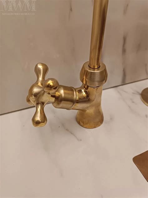 Aged Brass Kitchen Faucet With Gooseneck Spout