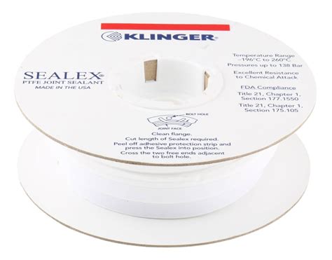 SEA1450005BR Klinger | Klinger White PTFE Tape, 5 m x 14 mm x 5 mm ...
