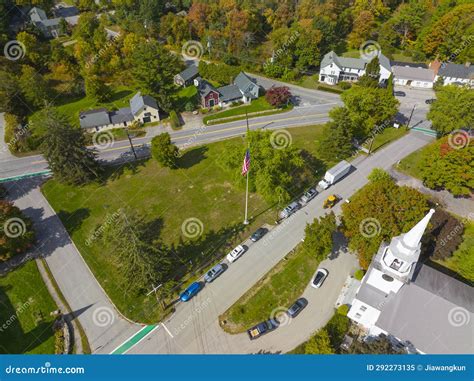 Carlisle Historic Town Center Aerial View, Carlisle, MA, USA Stock ...