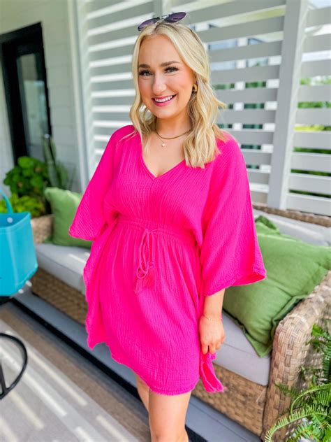 Hot Pink Gauzey Cover Up — Gaudie and Company