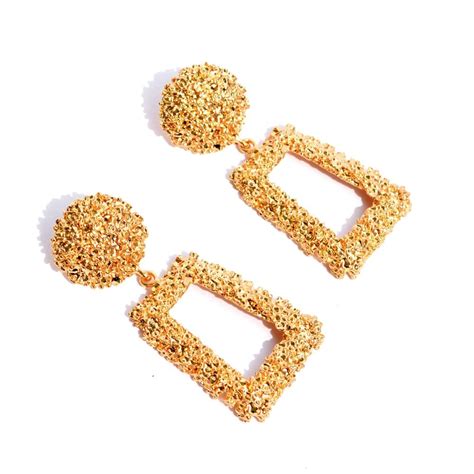 Crumbled Roses Metallic Gold Party Earrings by Joker & Witch