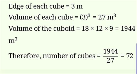 How many 3 cm cubes can be cut from a cuboid measuring 18 xx 12 cm xx 9 ...