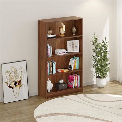 BLUEWUD Alex Engineered Wood Bookshelf Cabinet Book Rack Organizer with ...