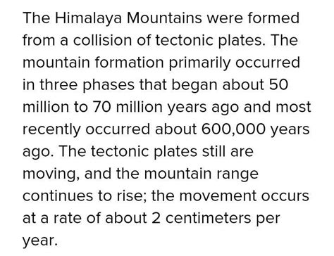 Explain the concept for formation of himalayas - Brainly.in